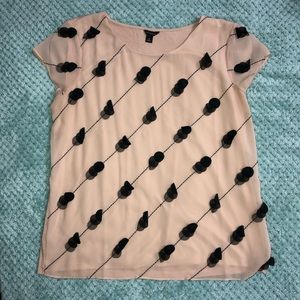 Ann Taylor Beige 3D Shirt